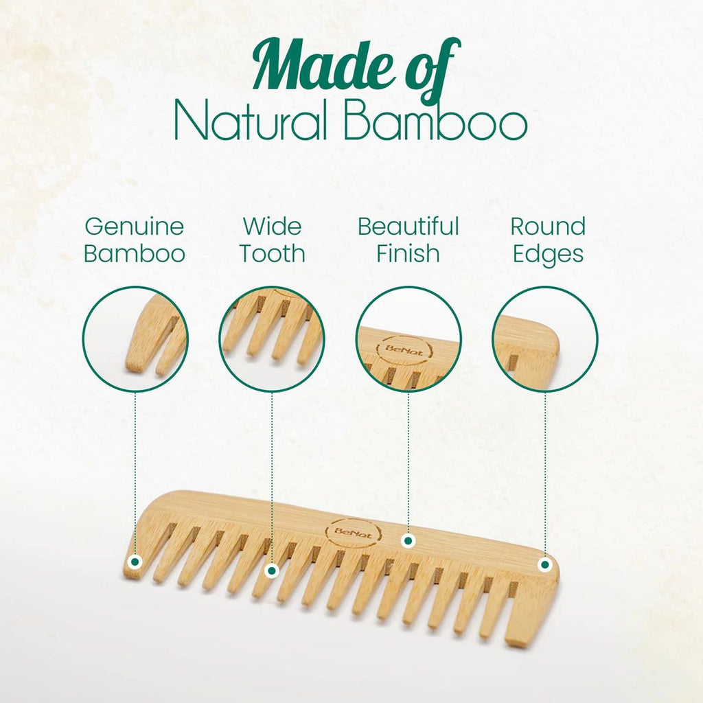 All - Natural Bamboo Comb - American Made - Thoughtful Gift from QuantumDrop - Labs