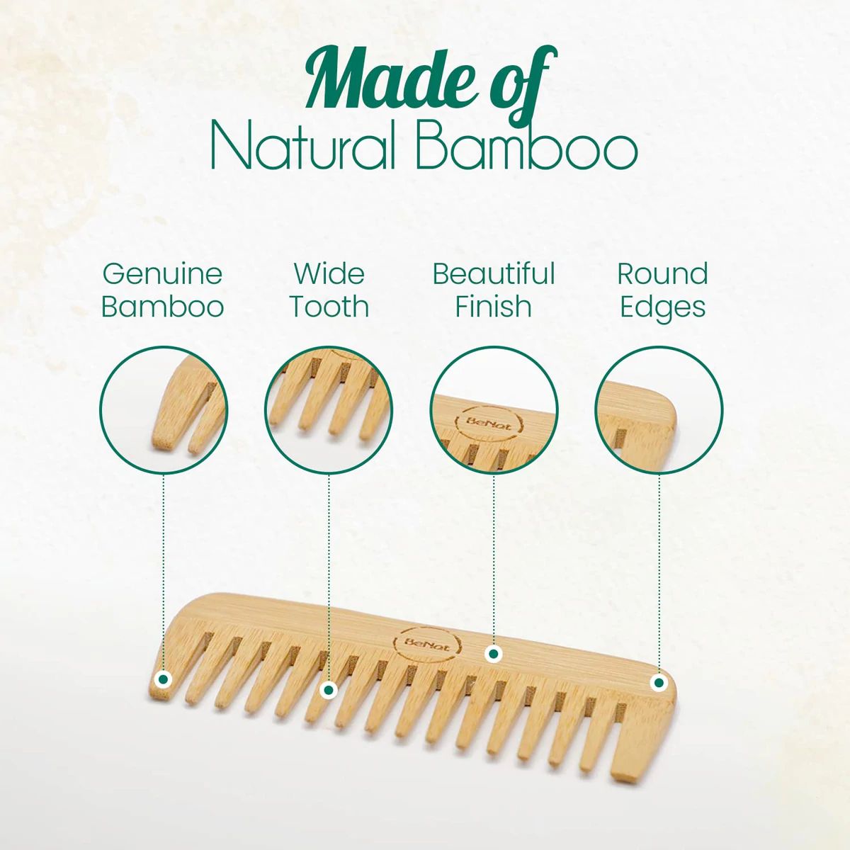 All - Natural Bamboo Comb - American Made - Thoughtful Gift from QuantumDrop - Labs