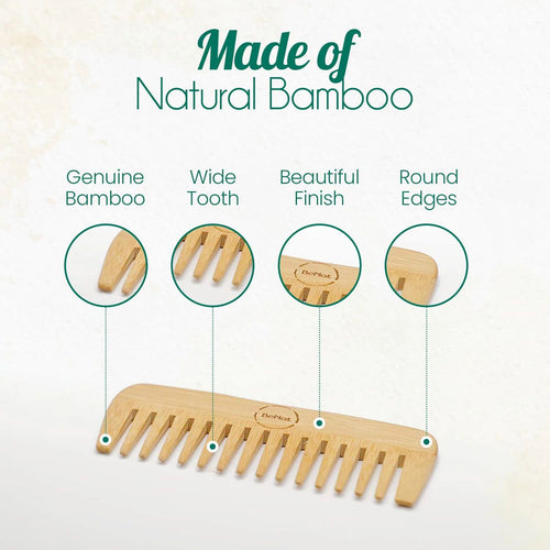 All - Natural Bamboo Comb - American Made - Thoughtful Gift from QuantumDrop - Labs