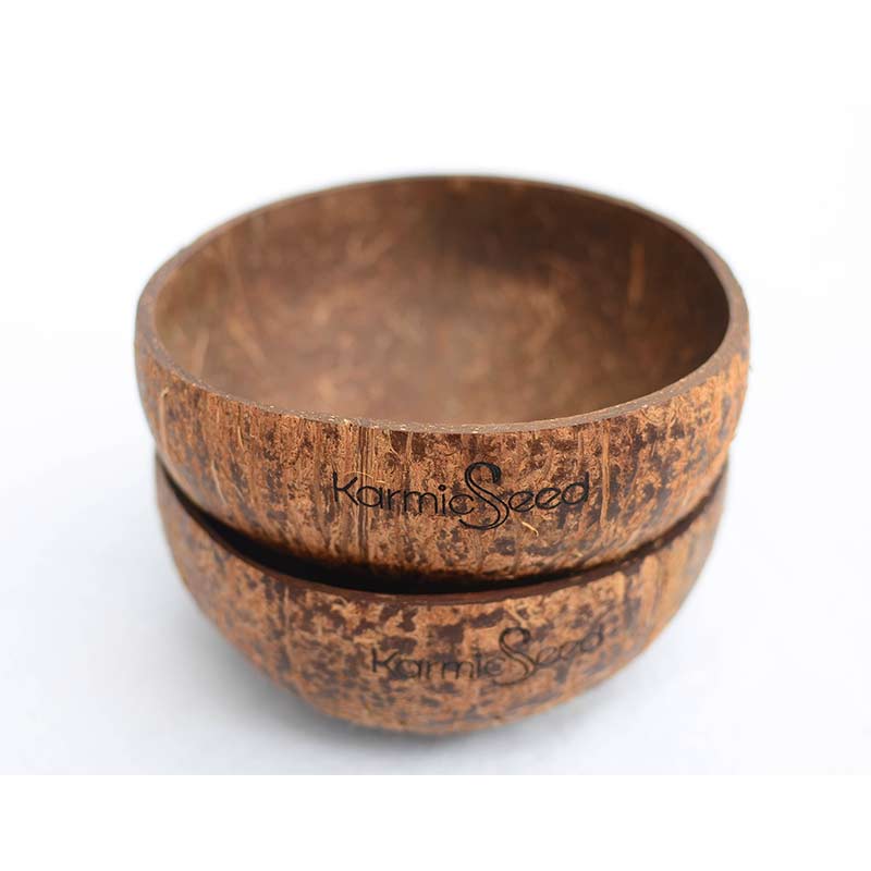 Handmade Coconut Bowls (Set of 4) - American Made - Thoughtful Gift from QuantumDrop - Labs