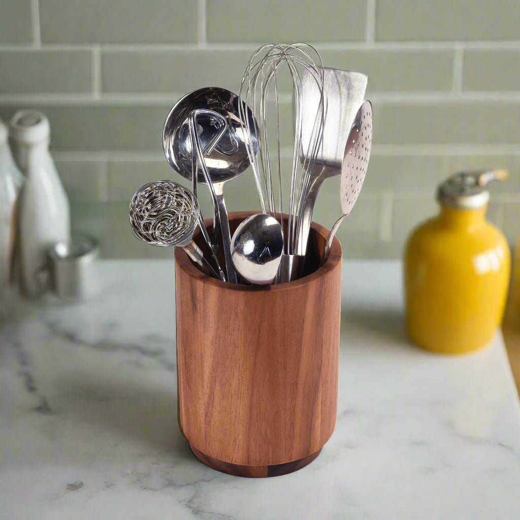Rotating Lazy Susan Utensil Holder - American Made - Thoughtful Gift from QuantumDrop - Labs